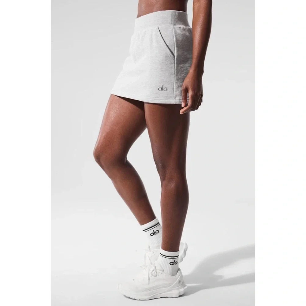Alo Yoga Accolade Skirt Athletic Heather Grey XS